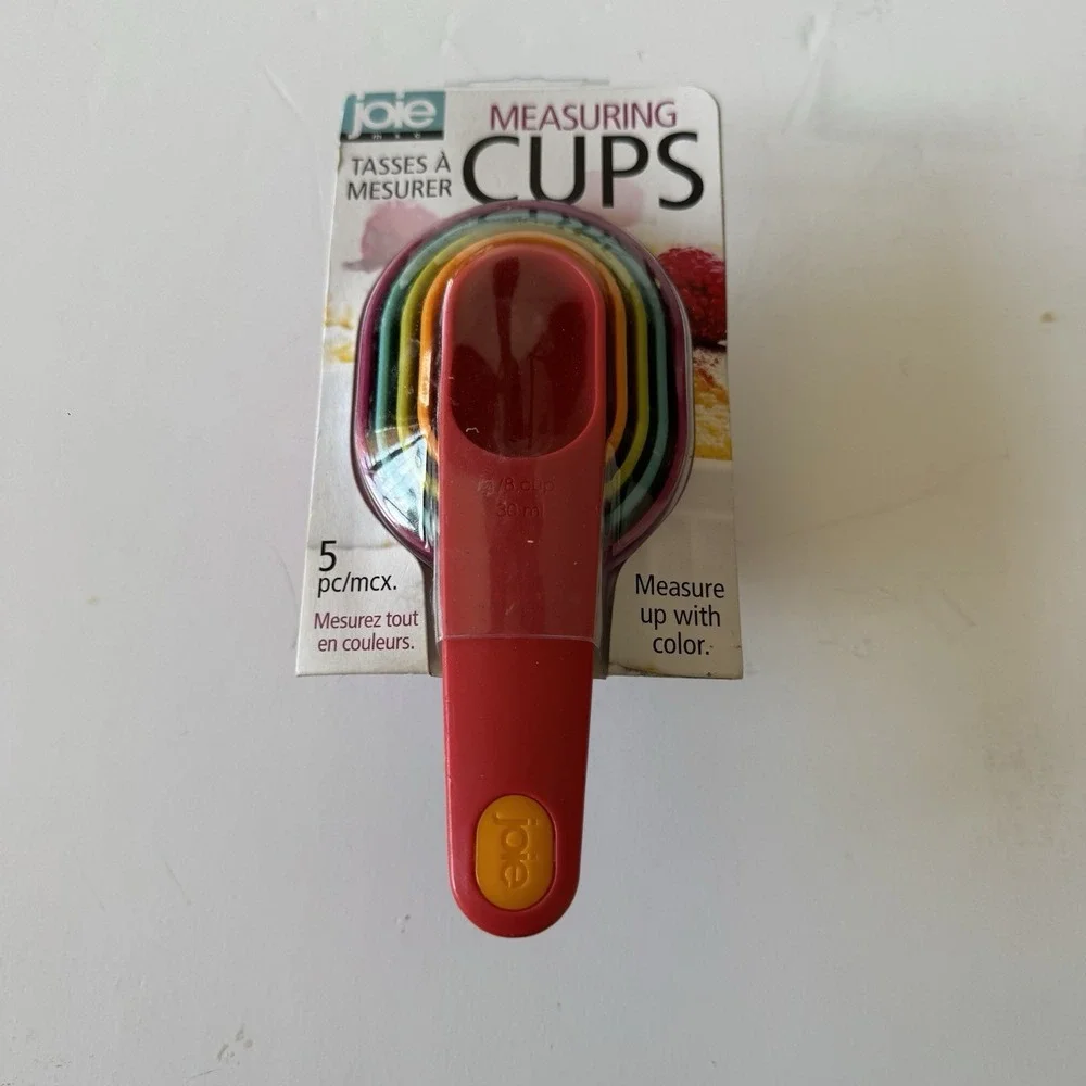 Joie Measuring Cups Set Plastic Rainbow Colors Baking Cooking Measure Kitchen